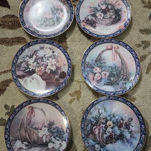 Vintage Lina liu basket bouquets plates